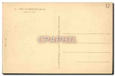 Vitry-le-François — Porta del Ponte — Ed. J. B. — Verso