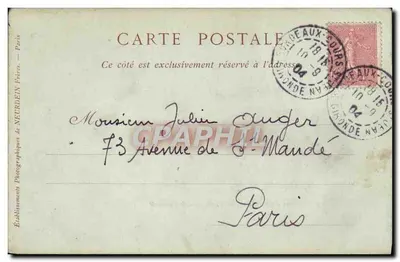 Arredores de Épernay — O Castelo de Boursault — Mademoiselle Clara Bonnard, Épernay — Verso