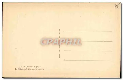 Cabrèrets — Zamek i młyn — Arts Graphiques Toulouse — Rewers