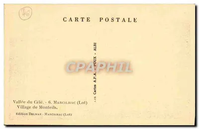 Wąwoz Célé — Wieś Monteils — Wydawnictwo Delmas - Marcilhac (Lot) — Rewers
