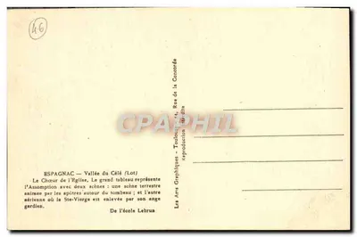 Chór kościoła w Bspagnac — Dolina Célé (Lot) — wydawca Arebra — Rewers