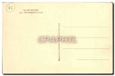 Rocamadour — widok panoramiczny wioski i zamku na skałach — Le Lot Illustré, nr 474 — Rewers