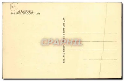 Stara pocztówka Le Lot Ilustrowany Rocamadour — Rewers