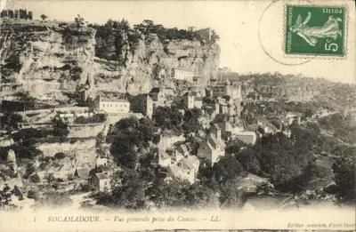 Rocamadour — Causse'dan genel görünüm — Özel baskı, Emile Coudurier