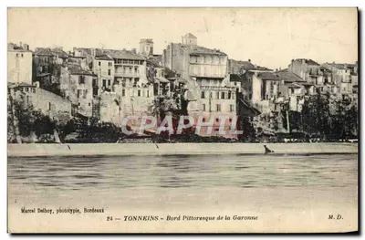 Tonneins — Bordo pitoresco da Garonne — Marcel Delboy, fototipia, Bordeaux