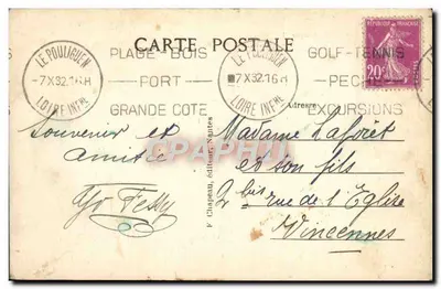 La Baule-sur-Mer (Loire-Inf) — Hotel Royal — F. Chapeau, wydawca Nantes, n°278 — Rewers