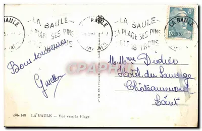 La Baule — Blick zum Strand — C° des Arts Piézo-Mécaniques - Paris — Rückseite