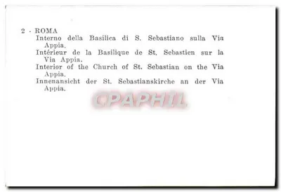 Wnętrze Bazyliki Świętego Sebastiana — Via Appia — n°2 — Rewers