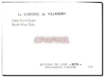 Château de Villandry — Noordoostkant — Luxeuitgaven « Estel » nr. 2181 — Achterkant