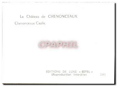 Zamek Chenonceaux — Wydawnictwo Luksusowe «Estel» n°2583 — Rewers