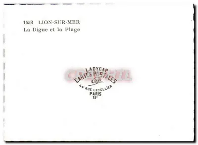 Lion-sur-Mer — A Digue e a Praia — LadyCap Cartes Postales, Paris — Verso