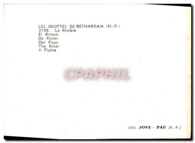As Grutas de Betharram — Rio — Edit. JOVE - PAU (B.-P.) — Verso