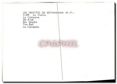 Jaskinie Betharram (H.-P.) — Dzwon — n° 3189 — Rewers