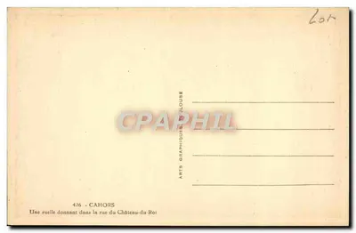 Cahors — Uma rua estreita na rue du Château-du-Roi — ARGRA — Verso