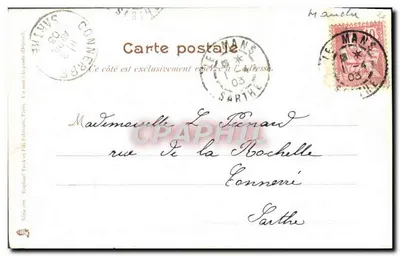 Luar sobre a Mancha — vista de Cherchey — editor não identificado — Verso