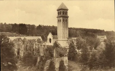 Abadia de Orval — Ruínas e campanário — Edição Thill, Bruxelas