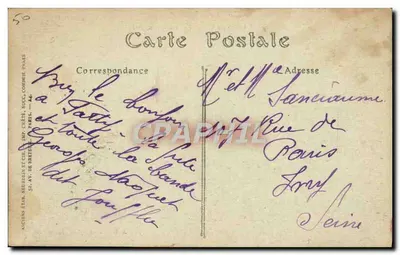 Bilhete postal antigo Carentan Le Bassin A flot Bateaux — Verso