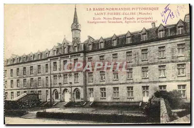 Escola Notre-Dame (Fachada principal) — Saint-Pierre-Église (Manche) — A Baixa Normandia pitoresca
