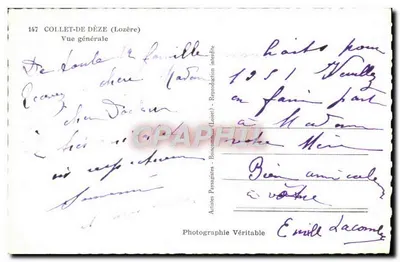 Collet-de-Déze (Lozère) — Widok ogólny — Fotografia Prawdziwa, Boscomblanc (Loire) — Rewers