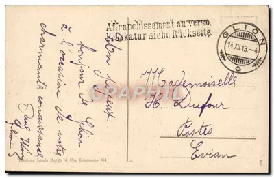 Chillon i Dent du Midi — Wydawnictwo Louis Burgy & Co., Lausanne — Rewers