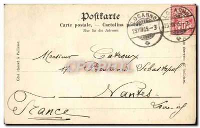 Nowoczesna pocztówka Locarno — Spadek Chrystusa przez Chisieri — D 18583 Milliet & Werner, Lugano — Rewers