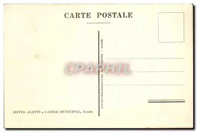 Hotel Aletti & Casino Municipal — Argélia — Foto-heliogravura — Verso