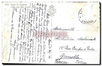 Jezioro Lugano — widok z Brè-Kulm — wydawca Mayr, nr 963 — Rewers