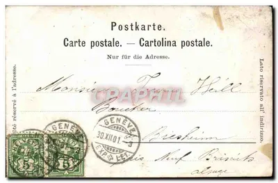 Ginebra — monumento del general Dufour — editor Ollivier Androssi — Reverso