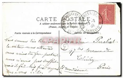 Bilhete postal antigo Sobre O Lago De Brienz Barco — Verso
