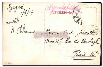 Klauzál-utcai fragment — Szeged — wydawca Nyomdatszony — Rewers