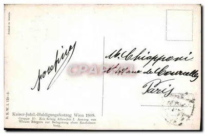 Marcha obywateli Wiednia — uroczystość jubileuszu cesarskiego — wyd. B.K.W. L. 779-2 — Rewers