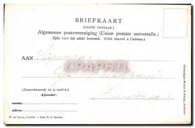 Norwegia. — Pejzaż wiejski z parą w strojach tradycyjnych — Joh. Goutenhuwer — Rewers