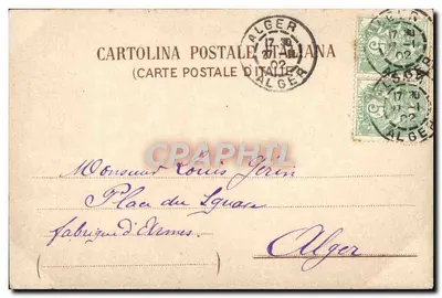 Pompei — Ange de la Victoire au-dessus de la Casa dei Vettii — éditeur CARTOLINA POSTALE ITALIANA — Verso