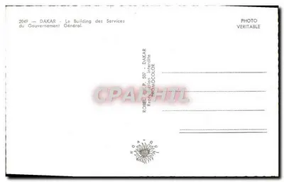 Dakar — Budynek Usług Gubernatora — Robel P. 507 — Rewers