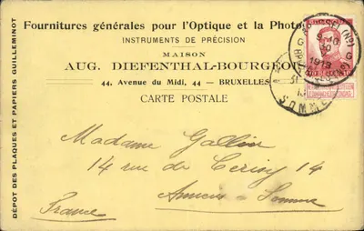 Bruxelas — Casa Aug. Diefenthal-Bourgeois — Carte postale commerciale