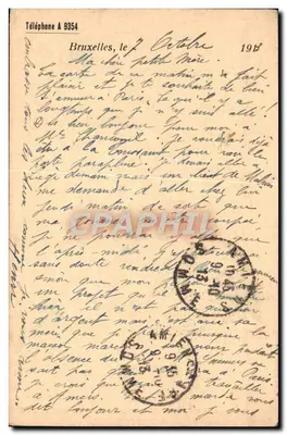 Bruxelas — Casa Aug. Dietenthal-Bourgeois — editor desconhecido, número de série não visível — Verso
