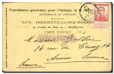 Bruxelas — Casa Aug. Diefenthal-Bourgeois — Fornecimentos gerais para Óptica e Fotografia