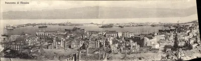 Messina — Panorama nach dem Erdbeben von 1908