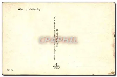 Widok z lotu ptaka placu Schottentring w Wiedniu — wydawca Wien 1, Schottenring A G, nr 27129 — Rewers