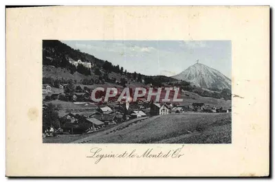 Leysin e o Mont d'Or — vista panorâmica — J.J. 8005 Juillien frères, Fot. Editores, Genebra