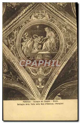 Perugia - Colégio del Cambio - Júpiter (Giove) - detalhe da abóbada da Sala d'Udienza de Perugino