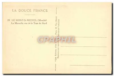 Le Mont Saint-Michel — vue de la Tour du Nord — Les Éditions d'Art Lyon — Verso
