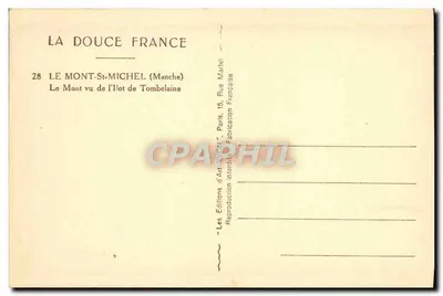 Monte San Michel — vista dell'isola di Tombelaine — Le Éditions d'Art SYON, Parigi — Verso
