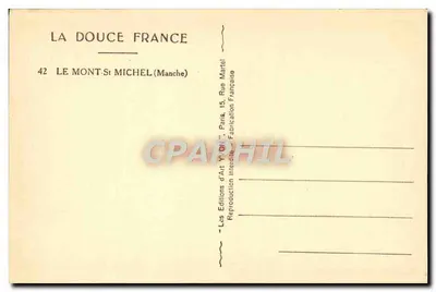 Monte Santo Michel — vista panorâmica — Les Éditions d'Art Yvon, Paris — Verso