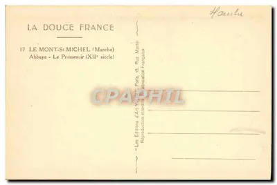 Mont-Saint-Michel — Abpia — Promenoir (XII wiek) — Les Éditions d'Art Yvon, Paryż — Rewers
