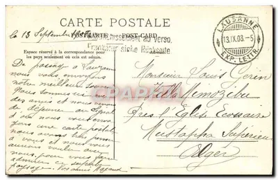 Lausanne — Szwajcarski Wioska — Phototypie Co., Nauchitel, nr 3466 — Rewers