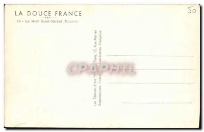 O Mont-Saint-Michel — vista panorâmica — Les Éditions d'Art 'La Douce France', Paris — Verso