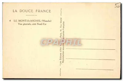 Monte-São-Miécles — Vista geral, lado Nordeste — Les Éditions d'Art Yvon, Paris — Verso