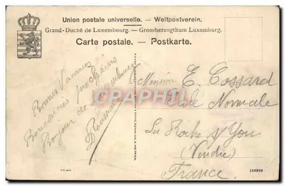 Luxemburgo — Ponte Adolphe — União Postal Universal — Verso