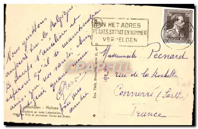 Mechelen - Hôtel de Ville et anciennes Halles aux Draps — Era Thill, seria 21 — Rewers